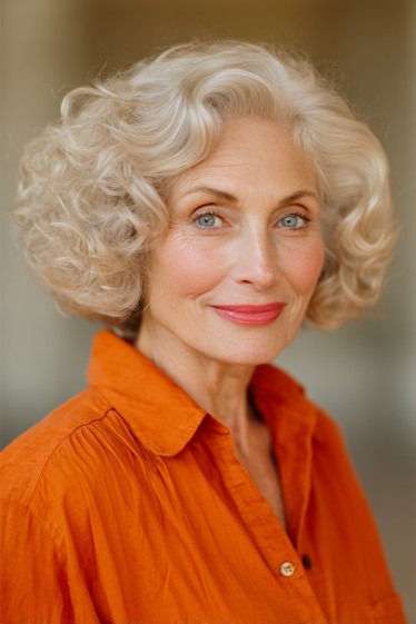 Elegant Soft Curly Bob with Volume