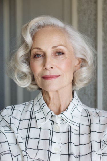 Graceful Vintage-Inspired Curly Bob