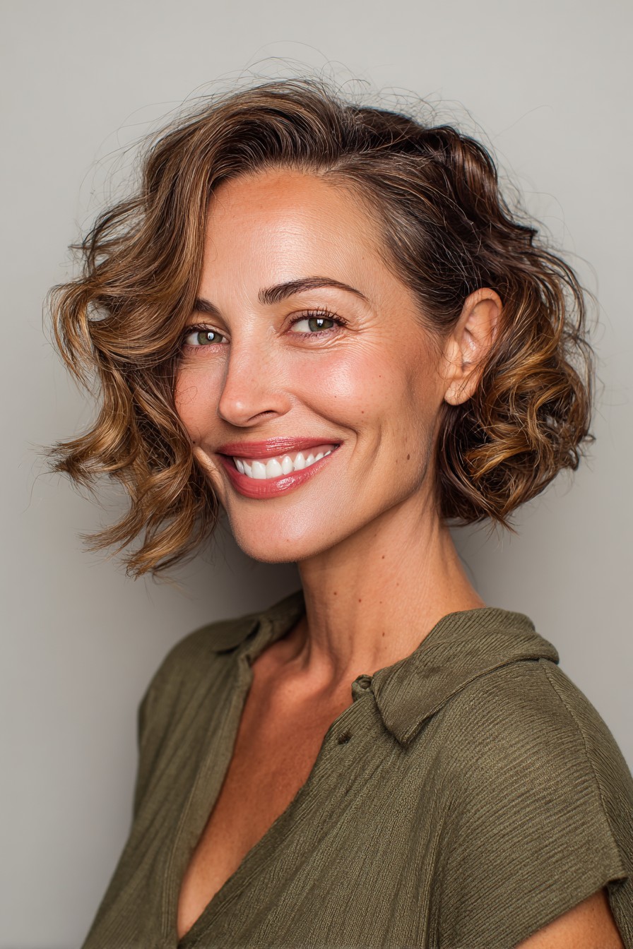 Playful Curly Bob with Soft Volume