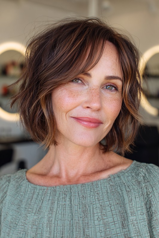 Radiant Choppy Bob with Face-Framing Layers