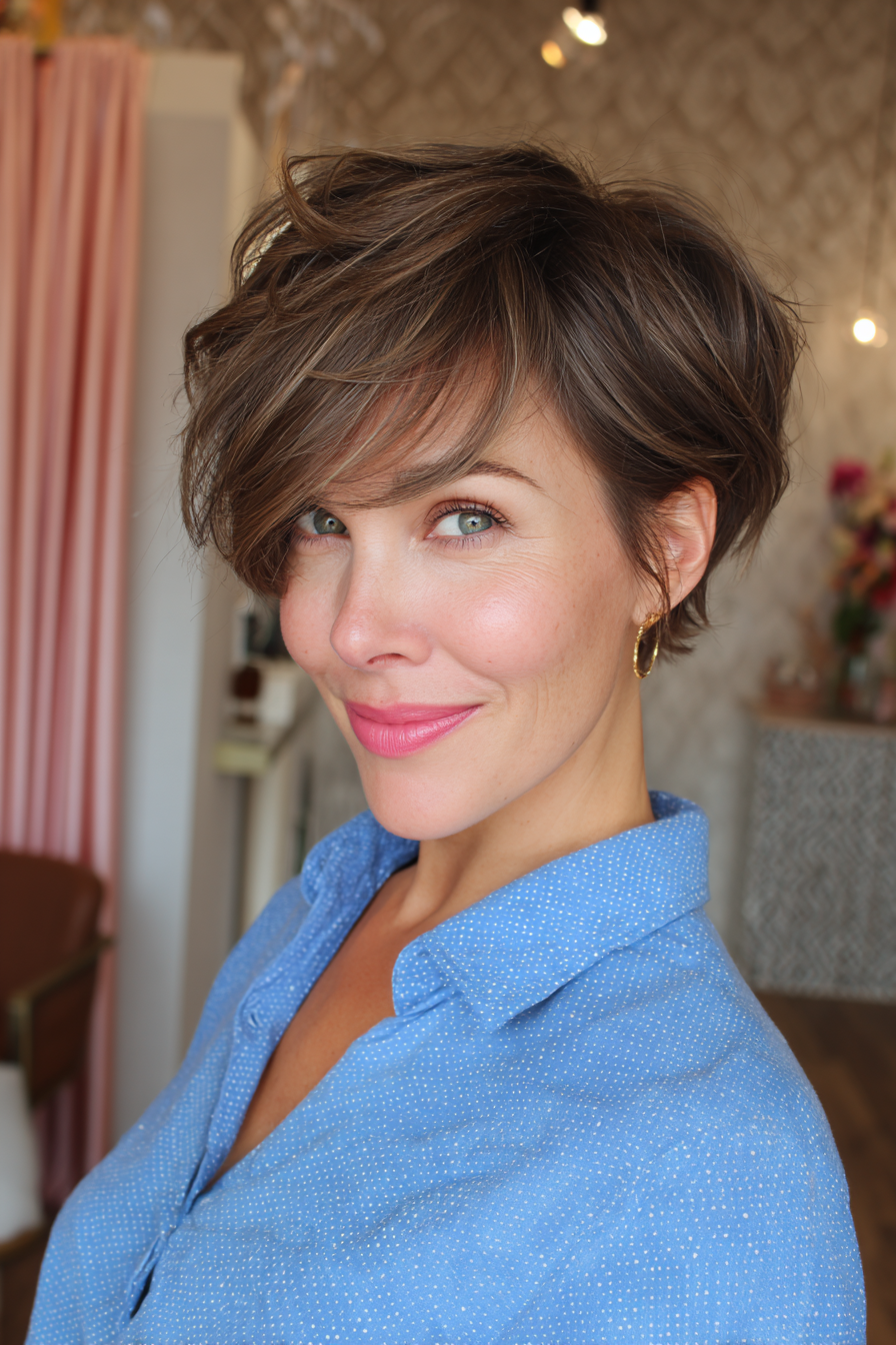 Textured Bixie with Effortless Volume and Soft Waves