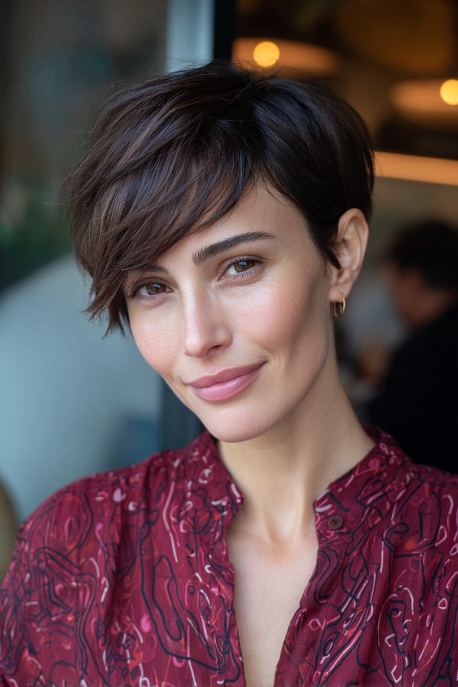 Textured Bixie with Subtle Side-Swept Layers