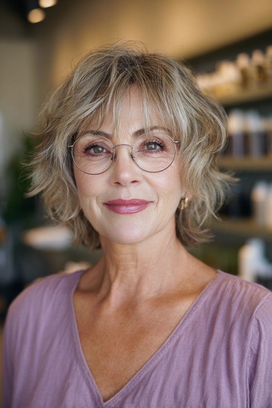 Textured Choppy Bob with Effortless Volume