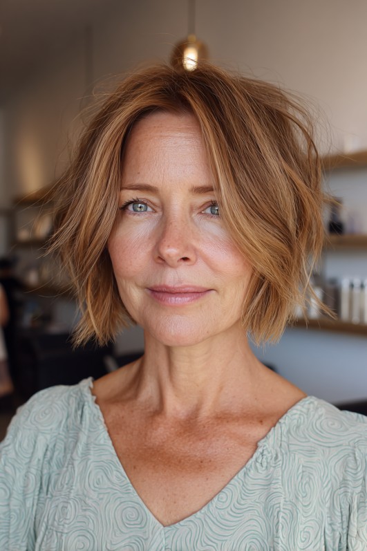 Textured Choppy Bob with Lively Layers