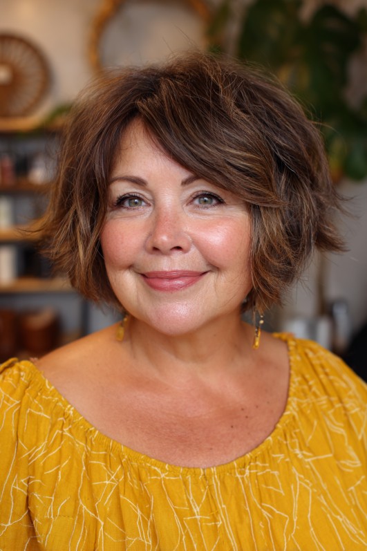 Textured Choppy Bob with Lively Volume