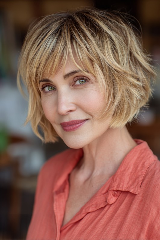 Textured Choppy Bob with Luminous Layers