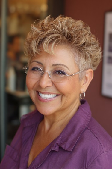 Textured Curly Pixie Cut with Soft Layers