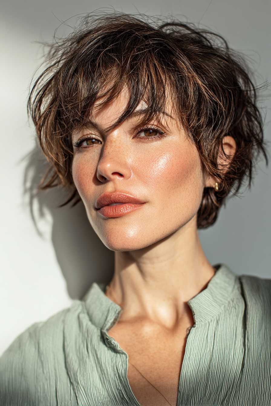 Textured Layered Bixie with Effortless Movement