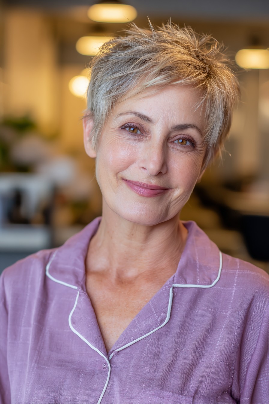 Textured Pixie Cut with Subtle Highlights