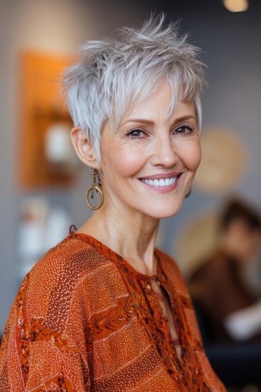 Textured Short Pixie Cut with Lifting Layers