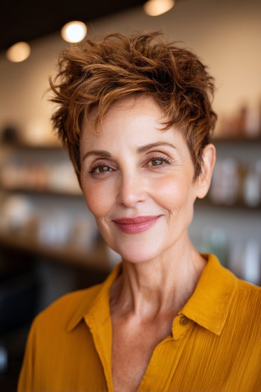 Textured Short Pixie Cut with Lively Layers
