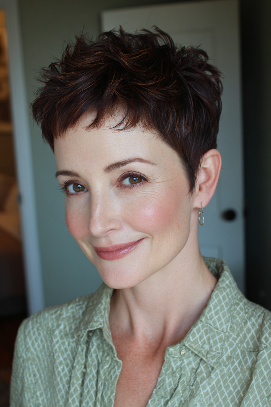 Textured Short Pixie with Subtle Highlights