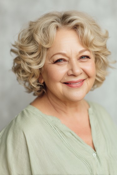 Textured Soft Curly Bob with Volume