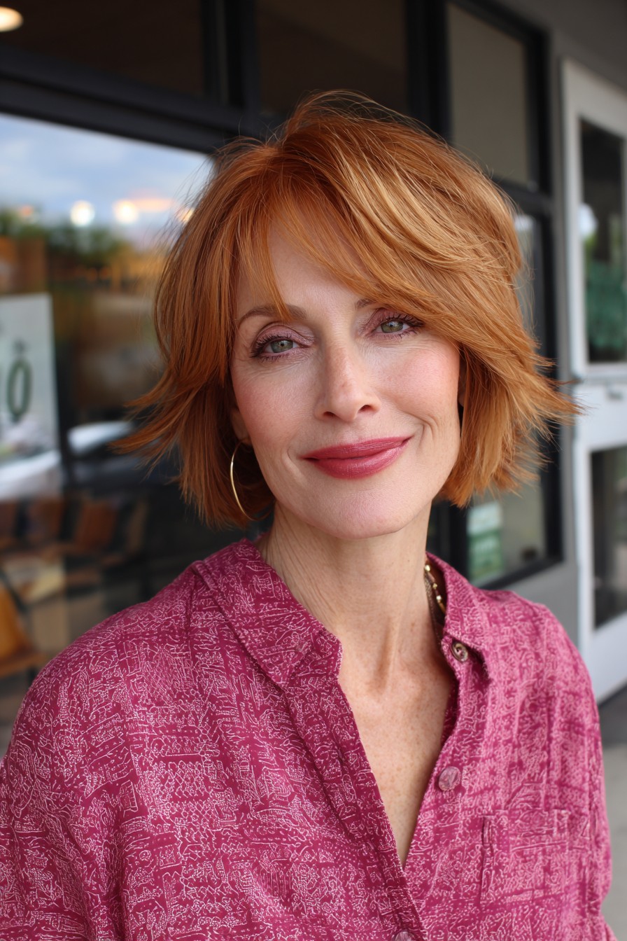 Vibrant Textured Bob with Soft Face-Framing Layers