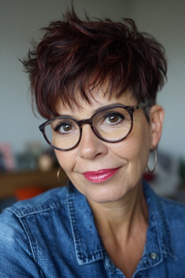 Vibrant Textured Pixie Cut with Playful Volume