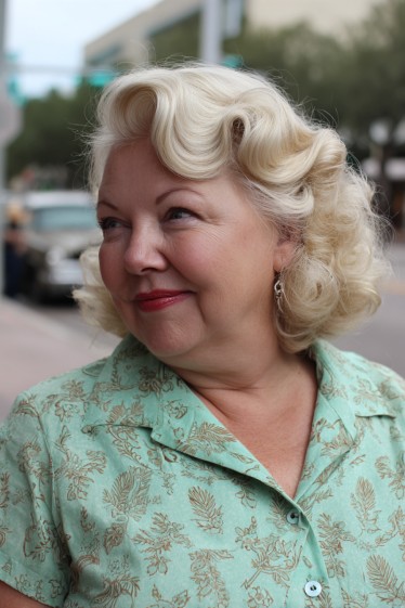 Vintage-Inspired Curly Baroque Bob with Defined Waves