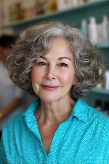 Voluminous Curly Bob with Soft Layers