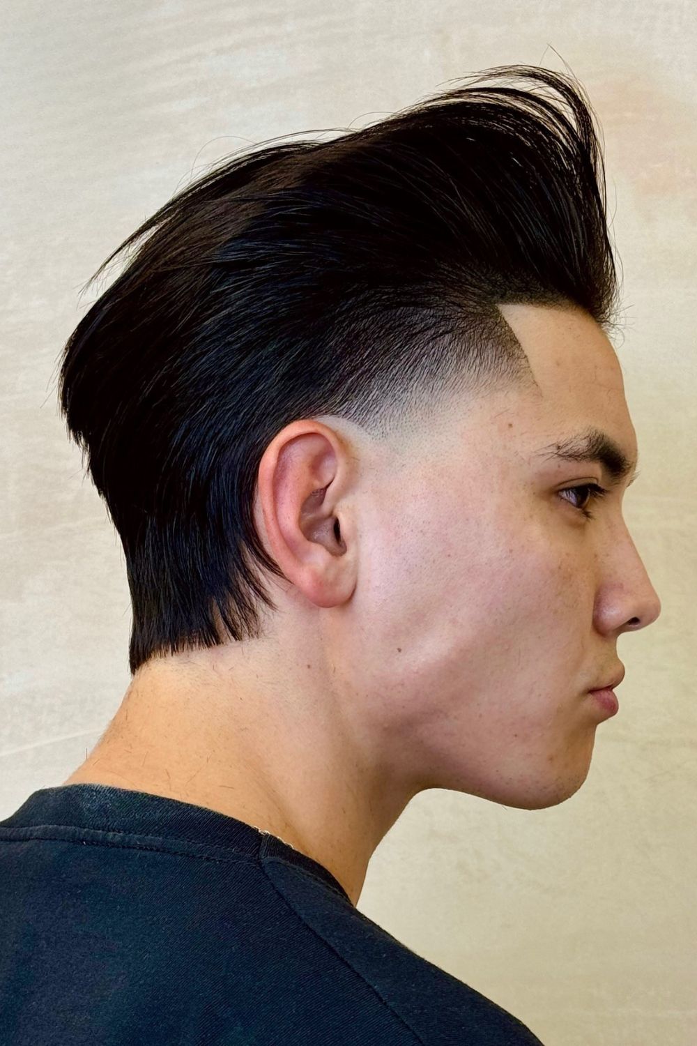 Bold Textured Quiff with Tapered Sides