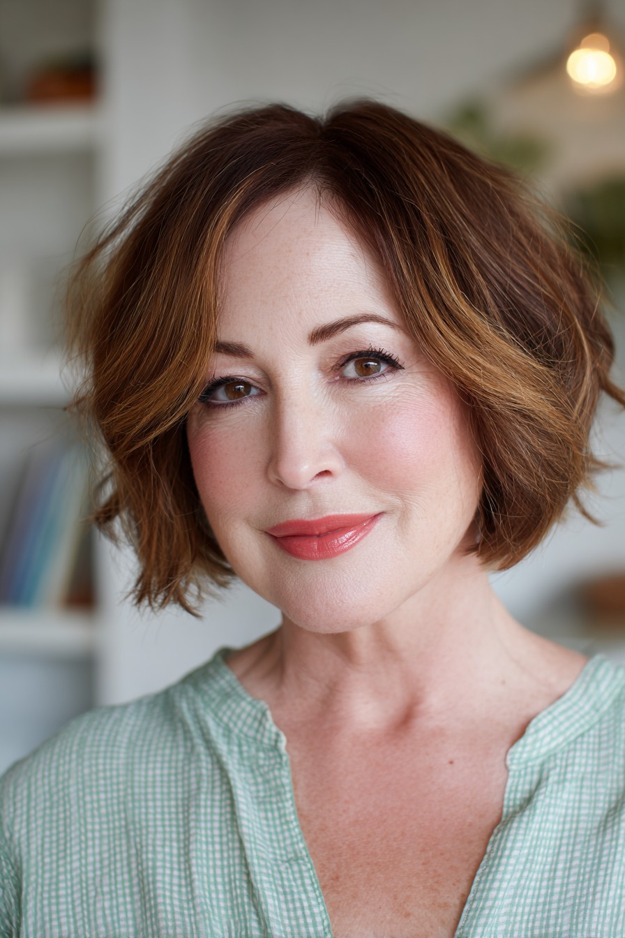 Charming Soft Waves Bob with Subtle Dimension