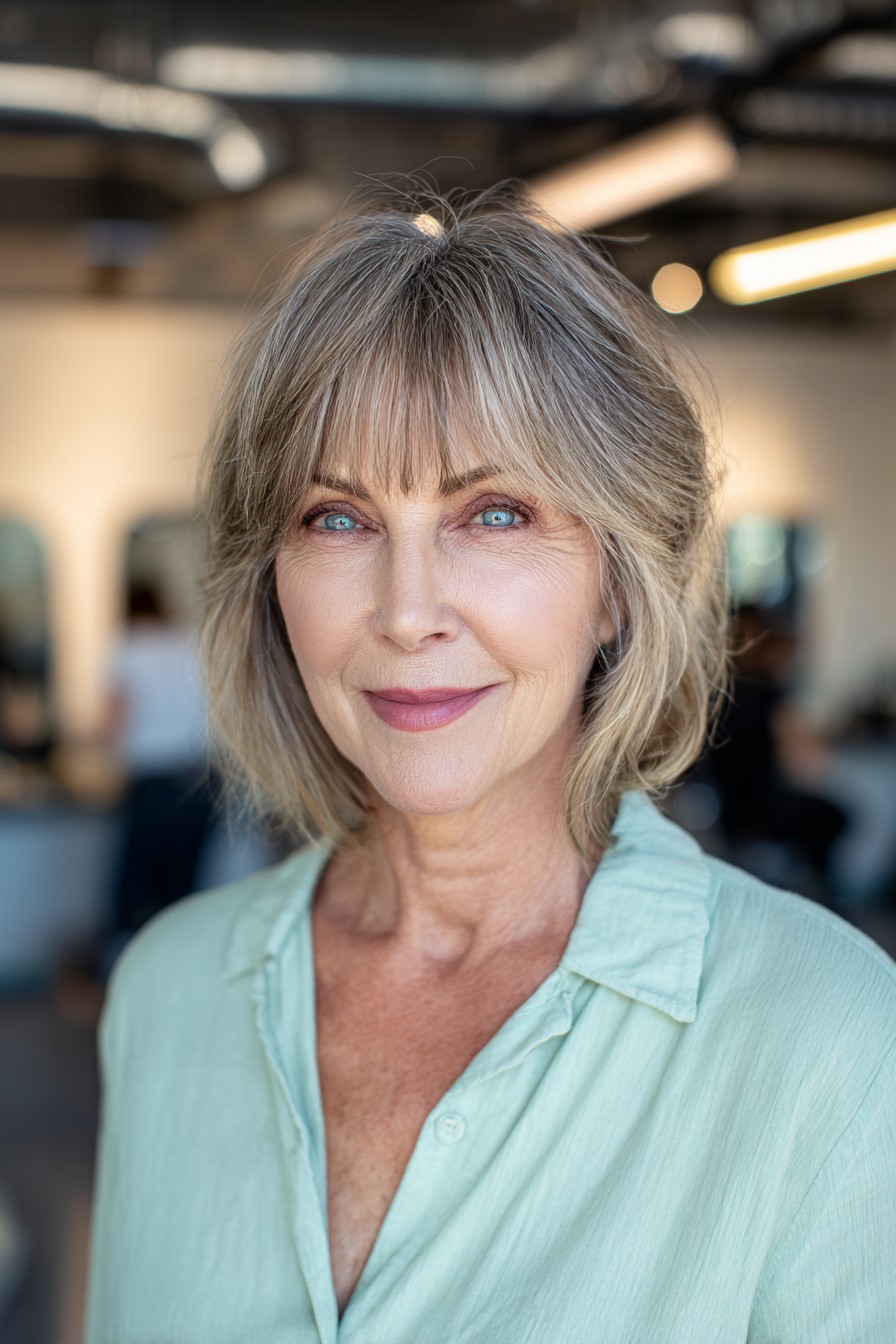 Chic Layered Bob with Soft Bangs