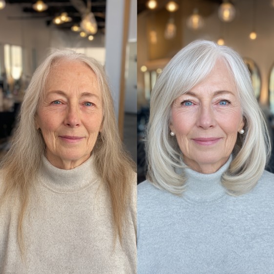 chic long bob with soft layers