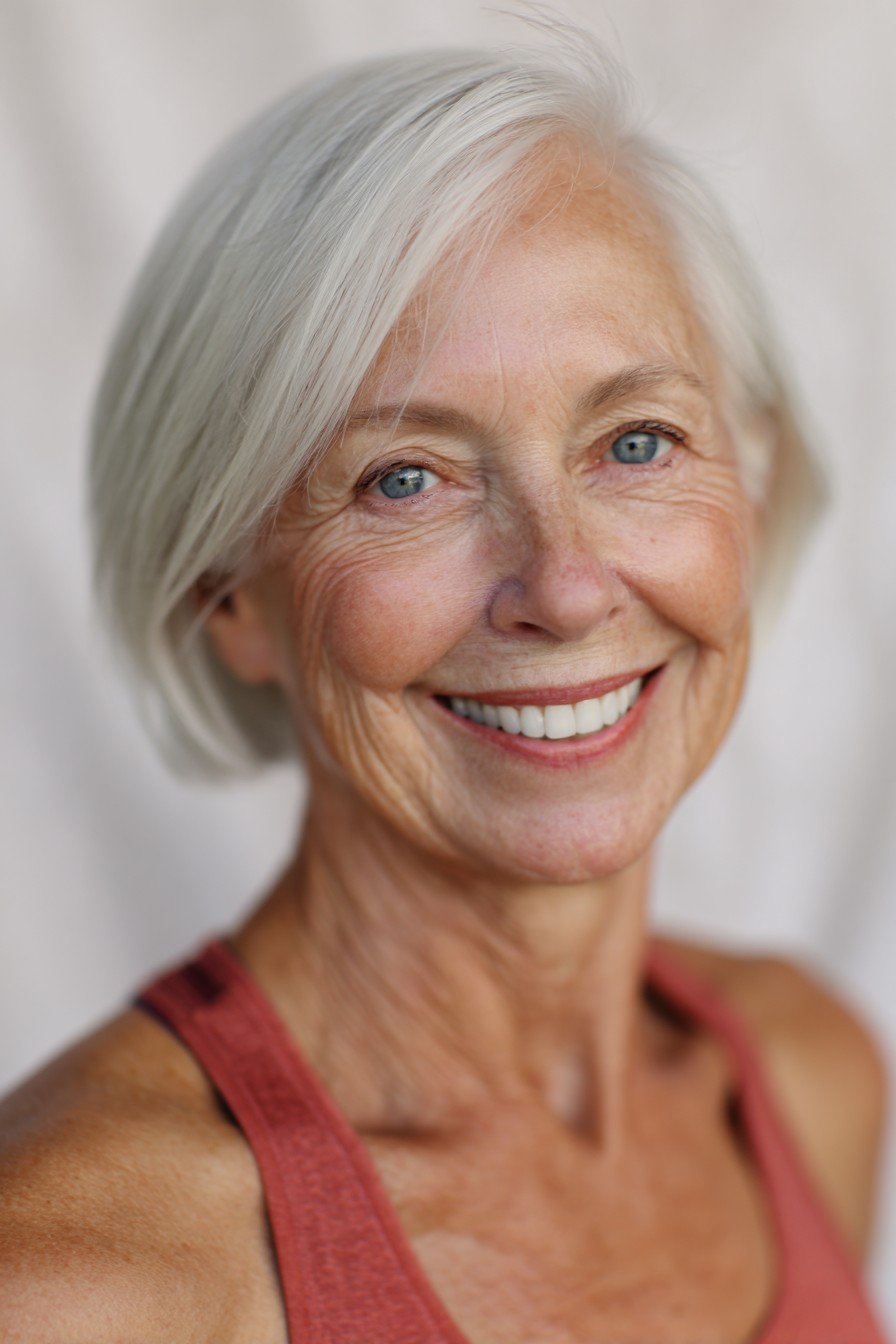 Chic Silver Blunt Bob with Soft Side Part