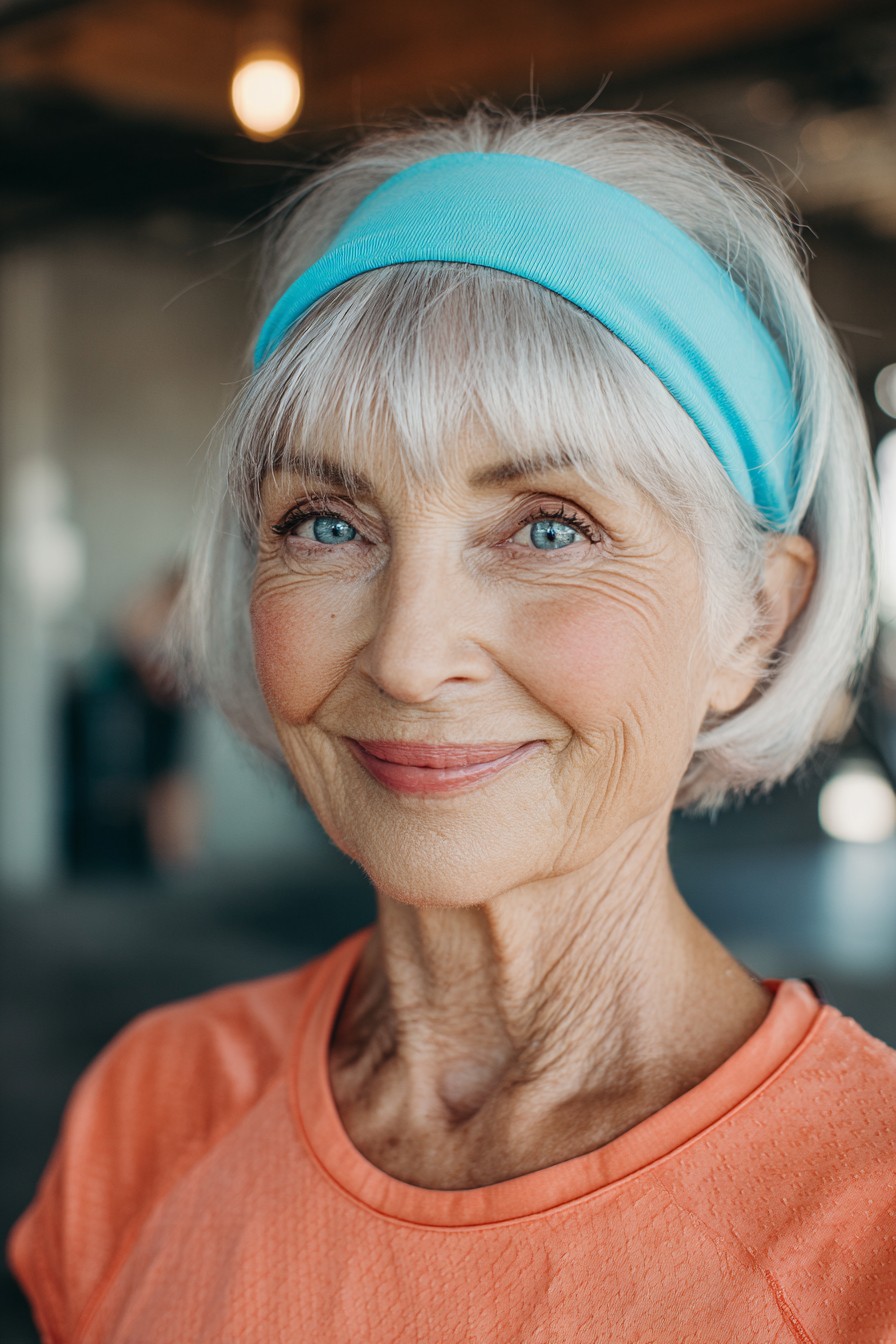 Chic Silver Bob with Soft Bangs