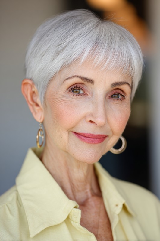 Chic Textured Pixie with Softly Framed Bangs