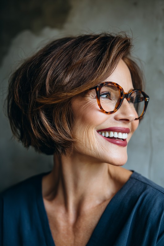 Classic Textured Wedge Bob with Face-Framing Layers