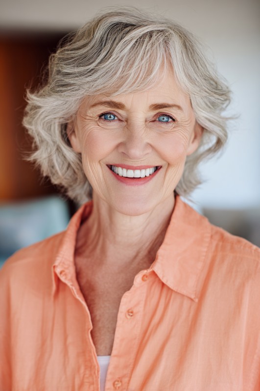 Effortlessly Chic Curly Lob for Mature Women