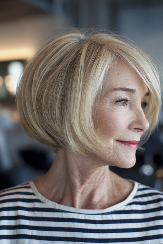 Elegant Blunt Wedge Bob with Soft Face-Framing Layers