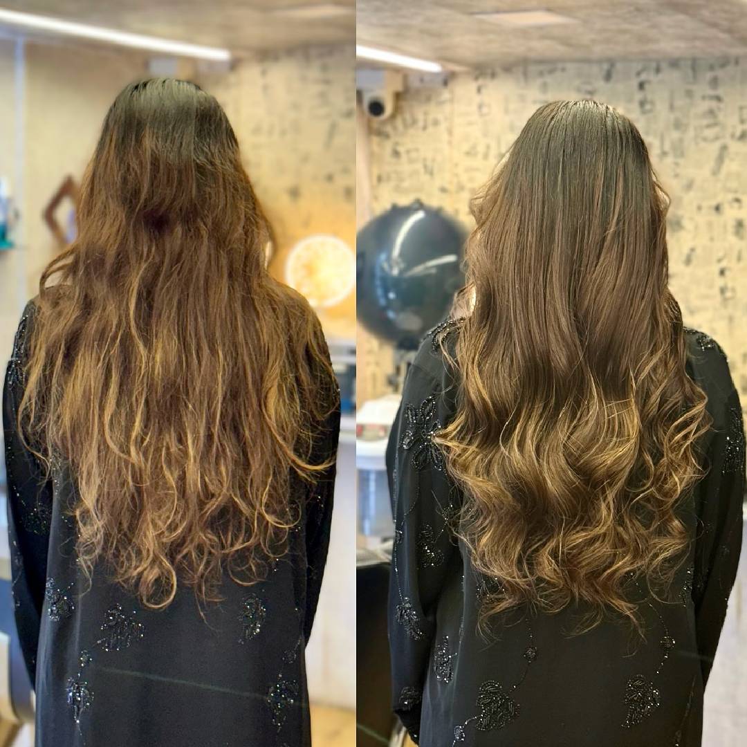 Glamorous Long Layers with Warm Caramel Balayage
