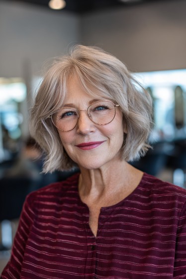 modern soft bob with textured layering