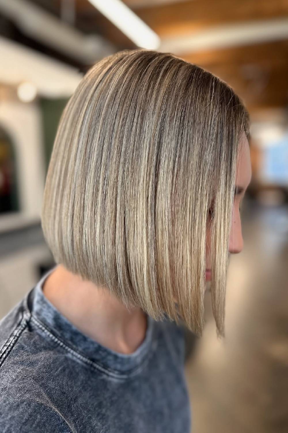 Modern Straight Blunt Bob with Subtle Gradation