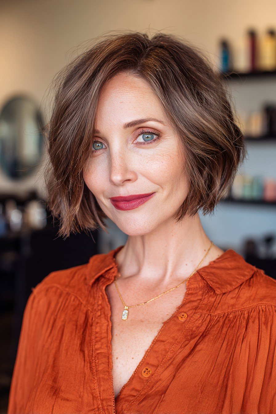 Modern Textured Bob with Subtle Waves