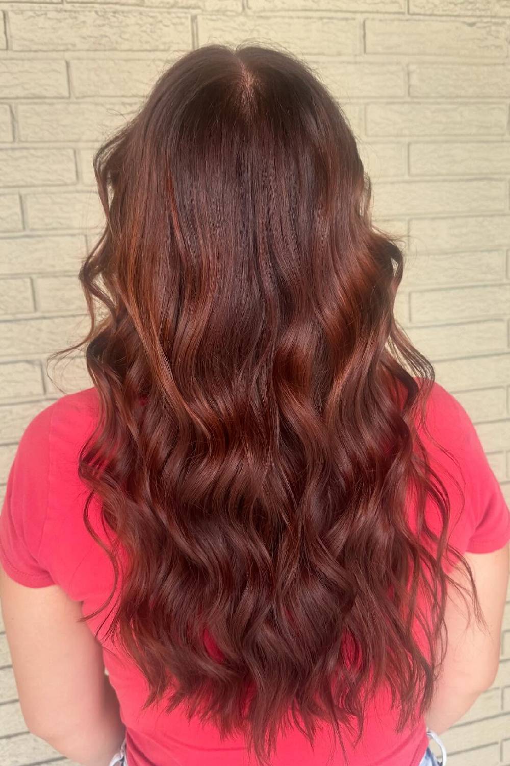 Rich Auburn Beachy Waves with Subtle Highlights