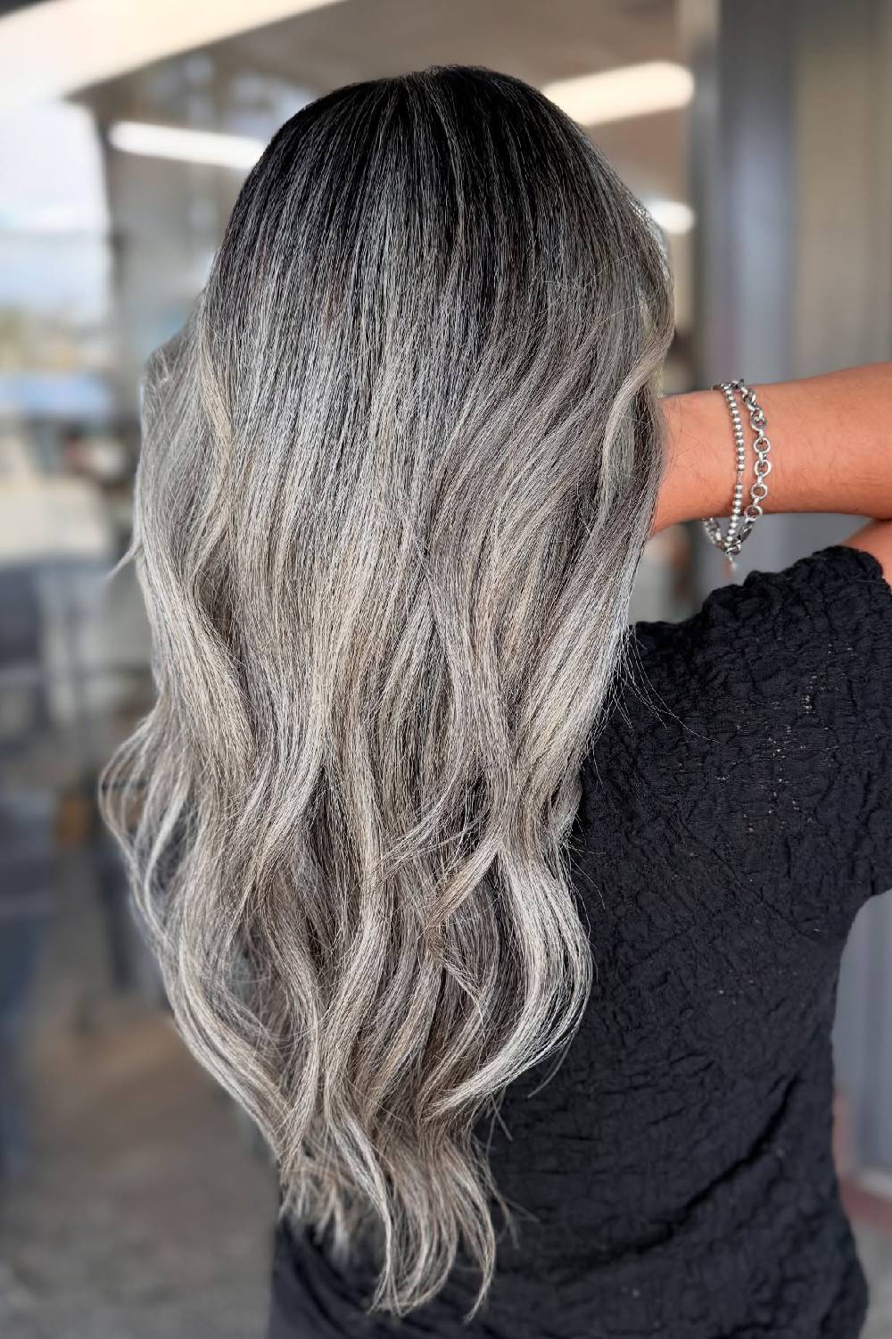 Shimmering Silver Waves with Subtle Ash Undertones