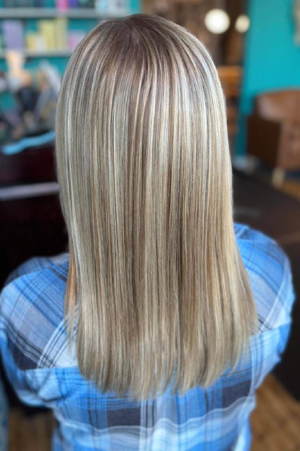 Sleek Long Straight Hair with Subtle Balayage Highlights