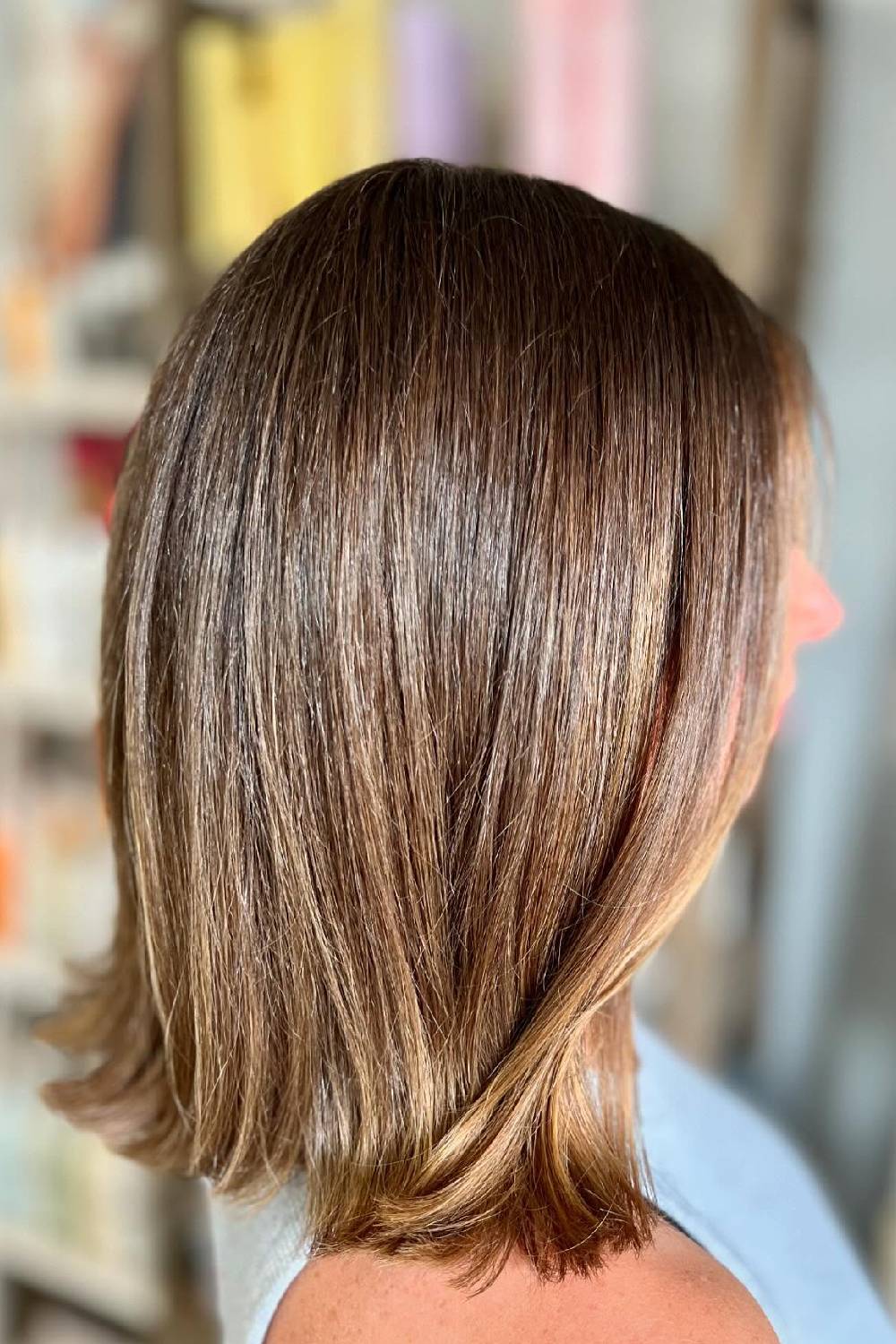 Sleek Warm Chestnut Bob with Subtle Layering
