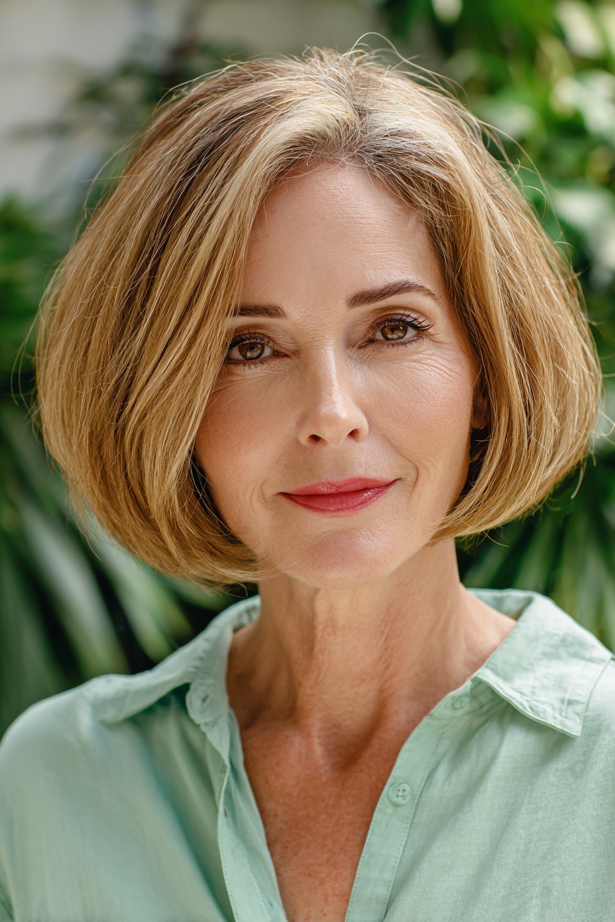 Softly Layered Golden Bob with Subtle Movement