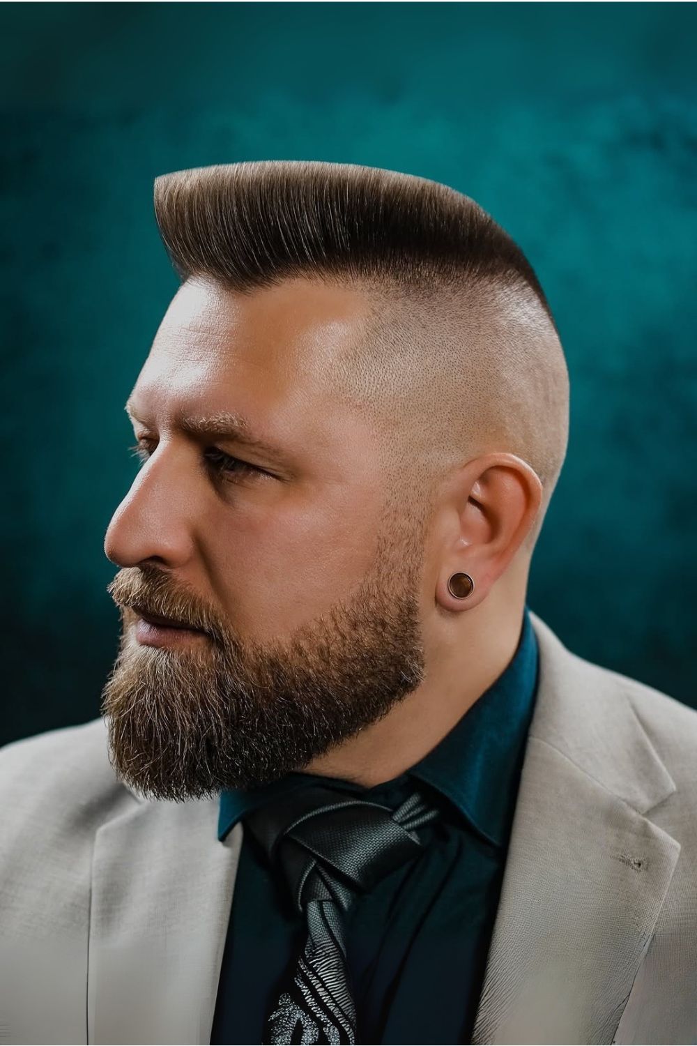Styled High-Volume Pompadour with Faded Sides