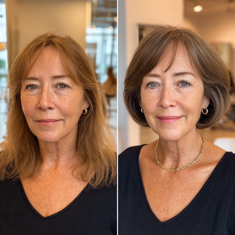 Stylish Rounded Bob with Soft Layers