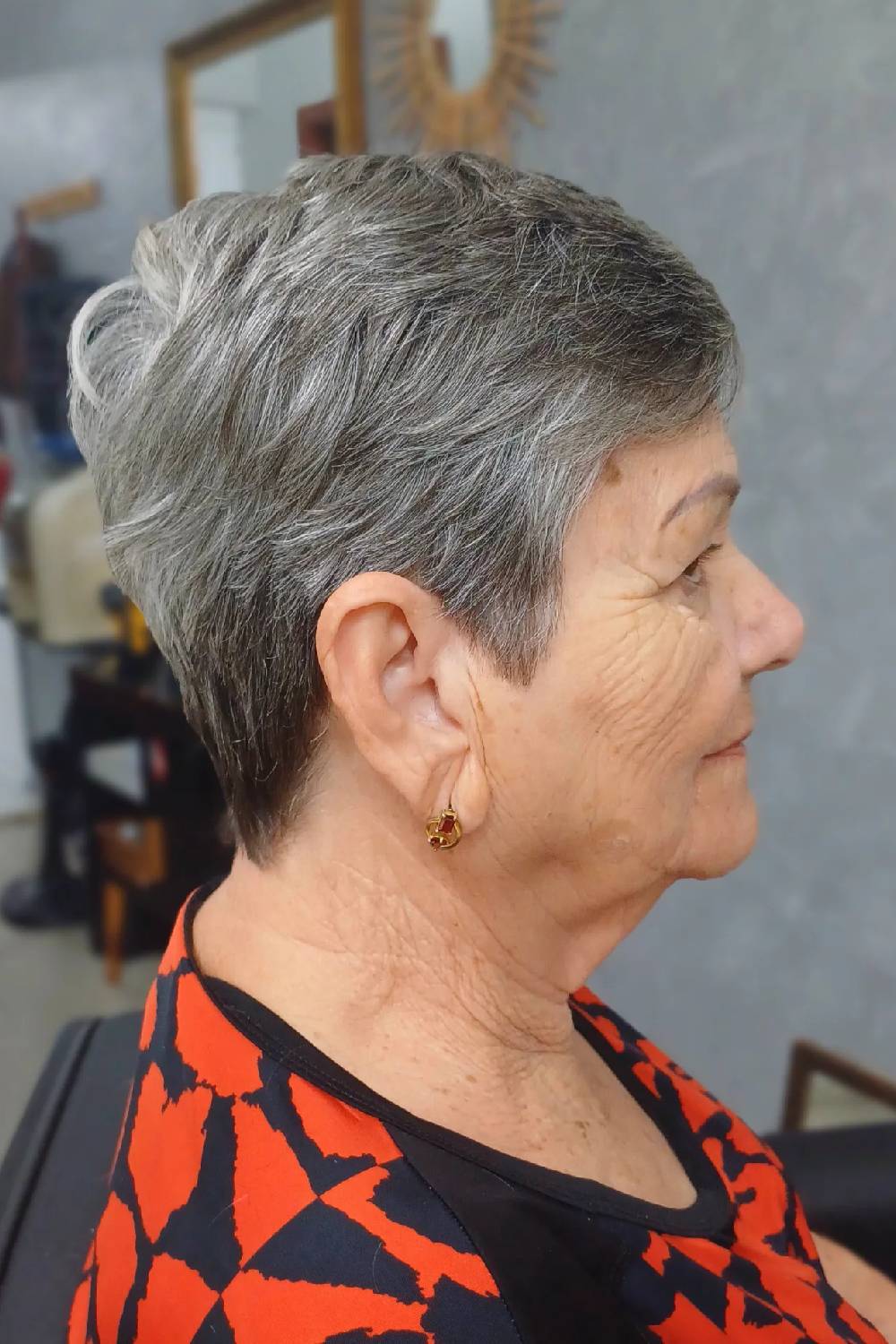 Stylish Short Silver Pixie with Textured Layers