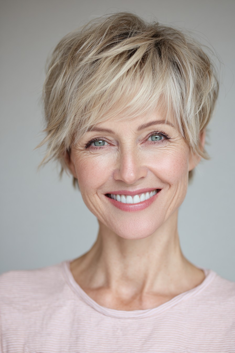 Stylish Soft Textured Short Cut with Feathered Layers