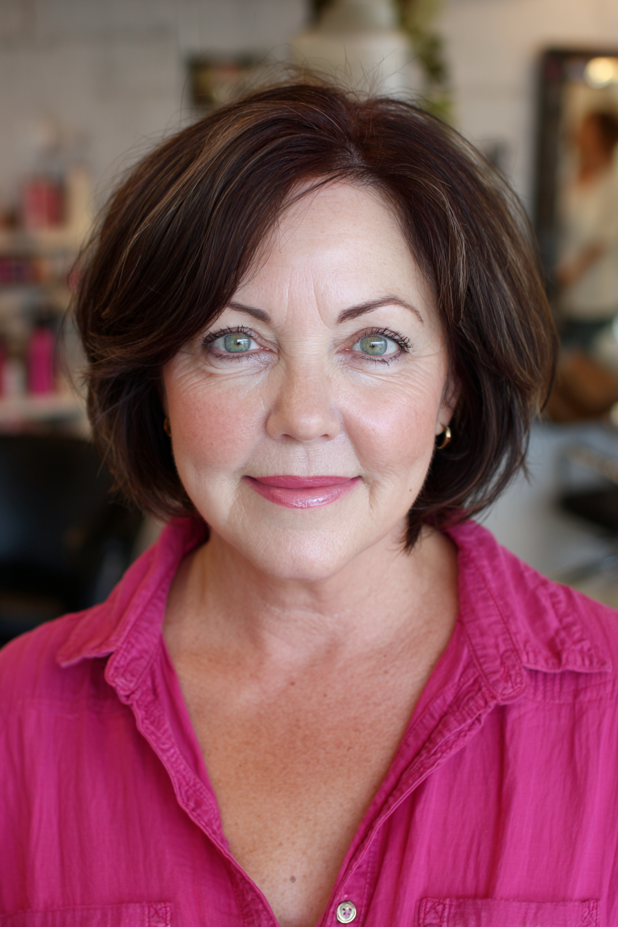 Textured Chocolate Bob with Subtle Layers