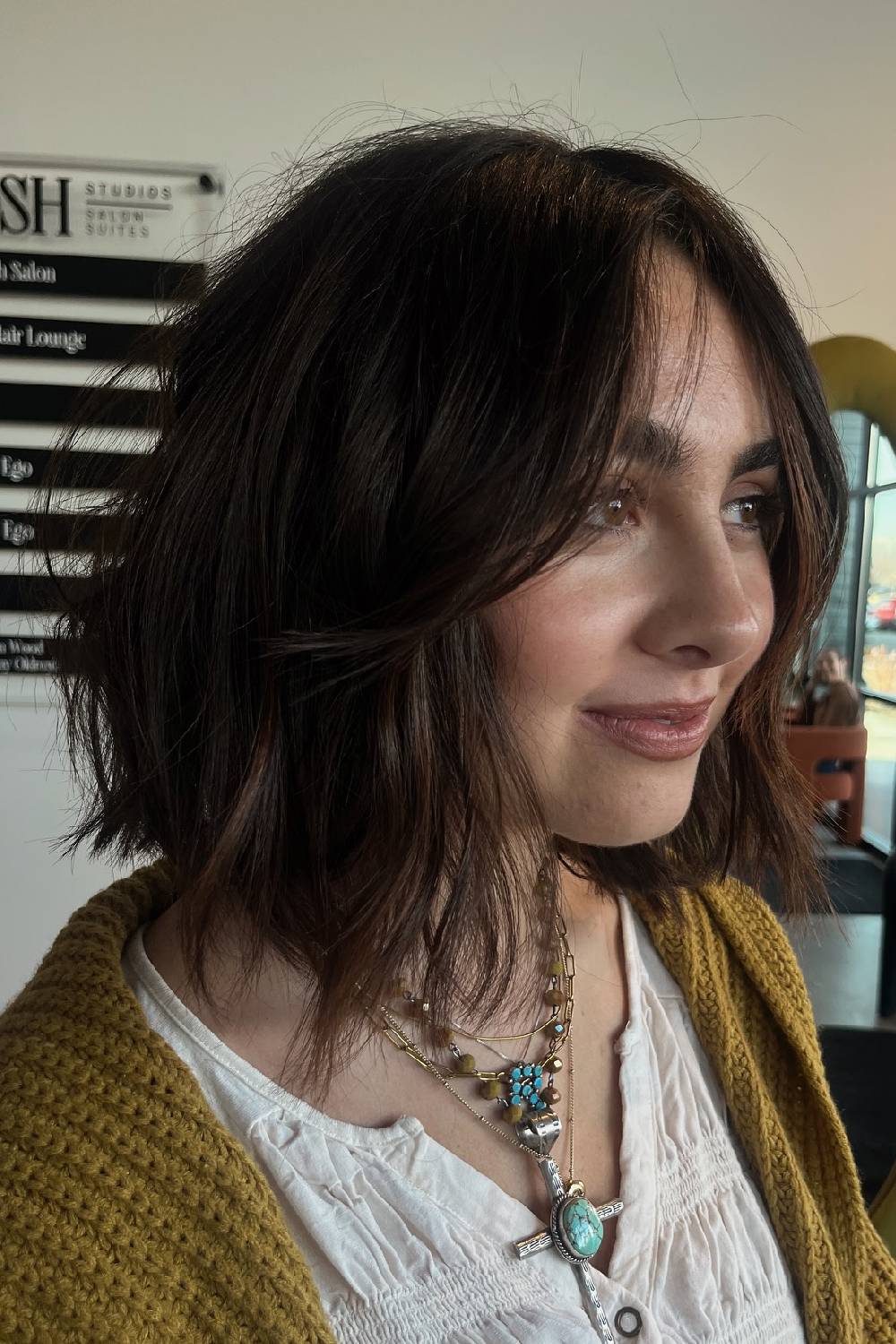Textured Choppy Bob with Soft Waves