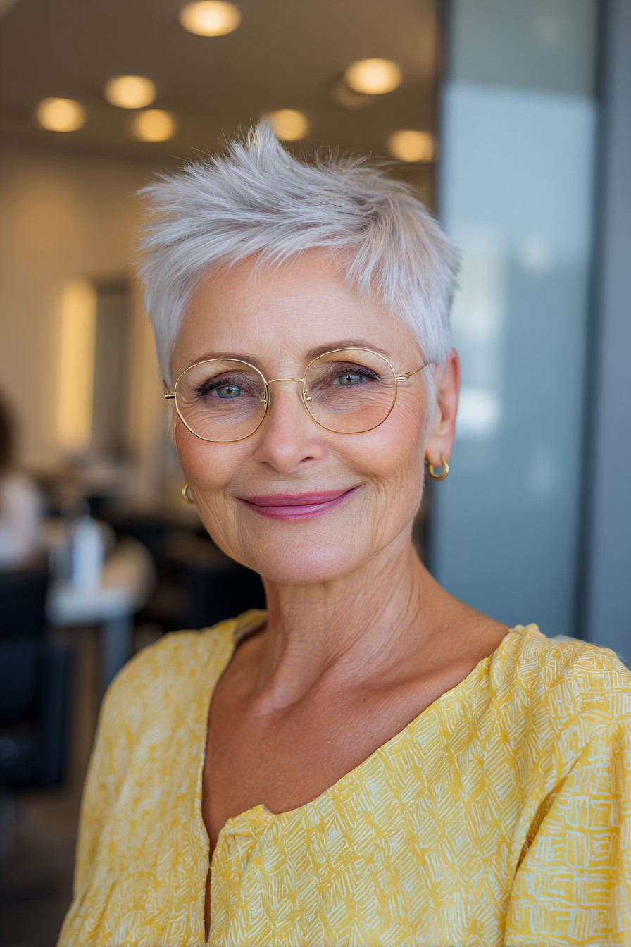 Textured Icy Short Pixie with Delicate Layers