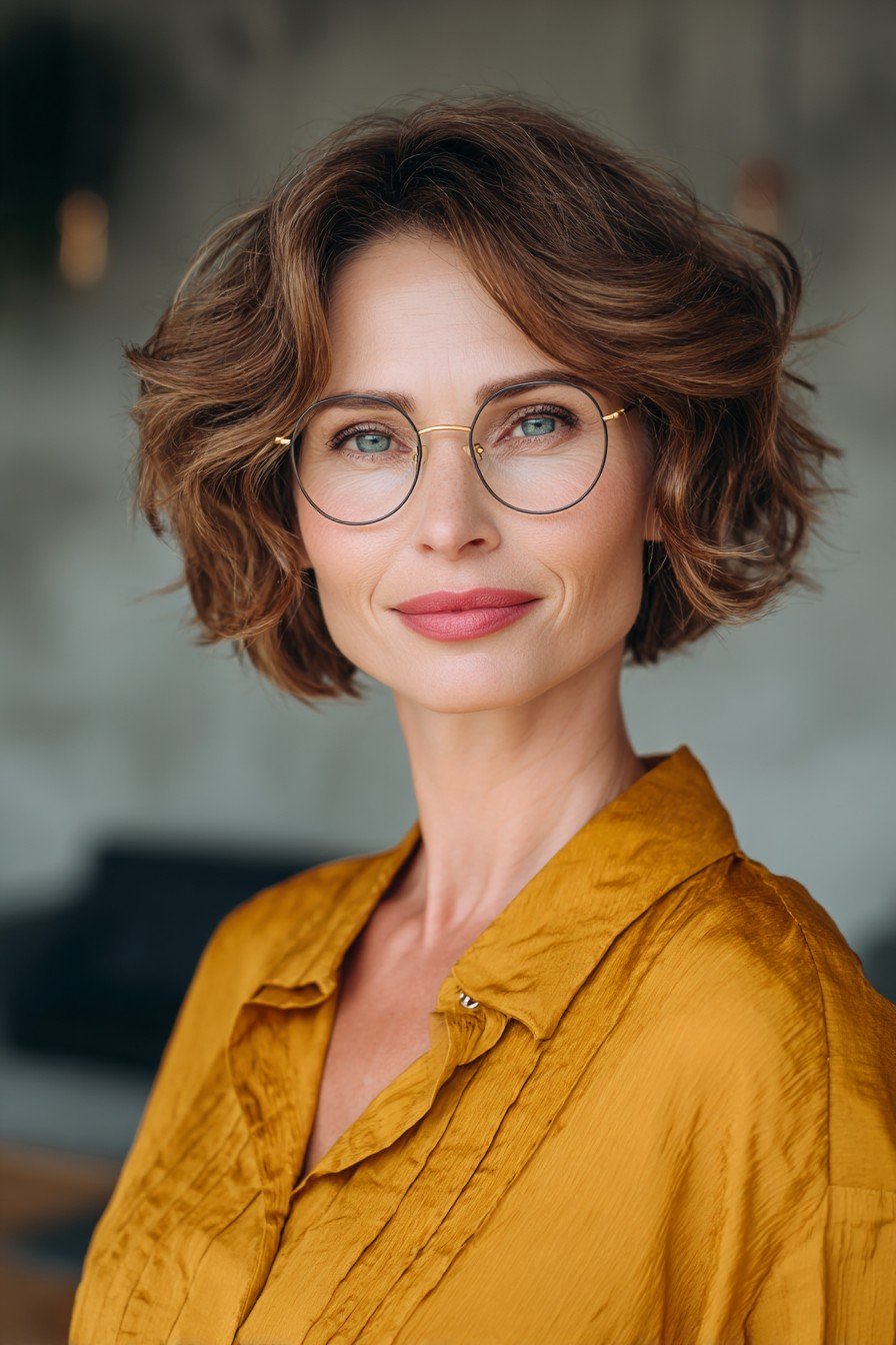 Textured Jaw-Length Curly Cut with Soft Volume