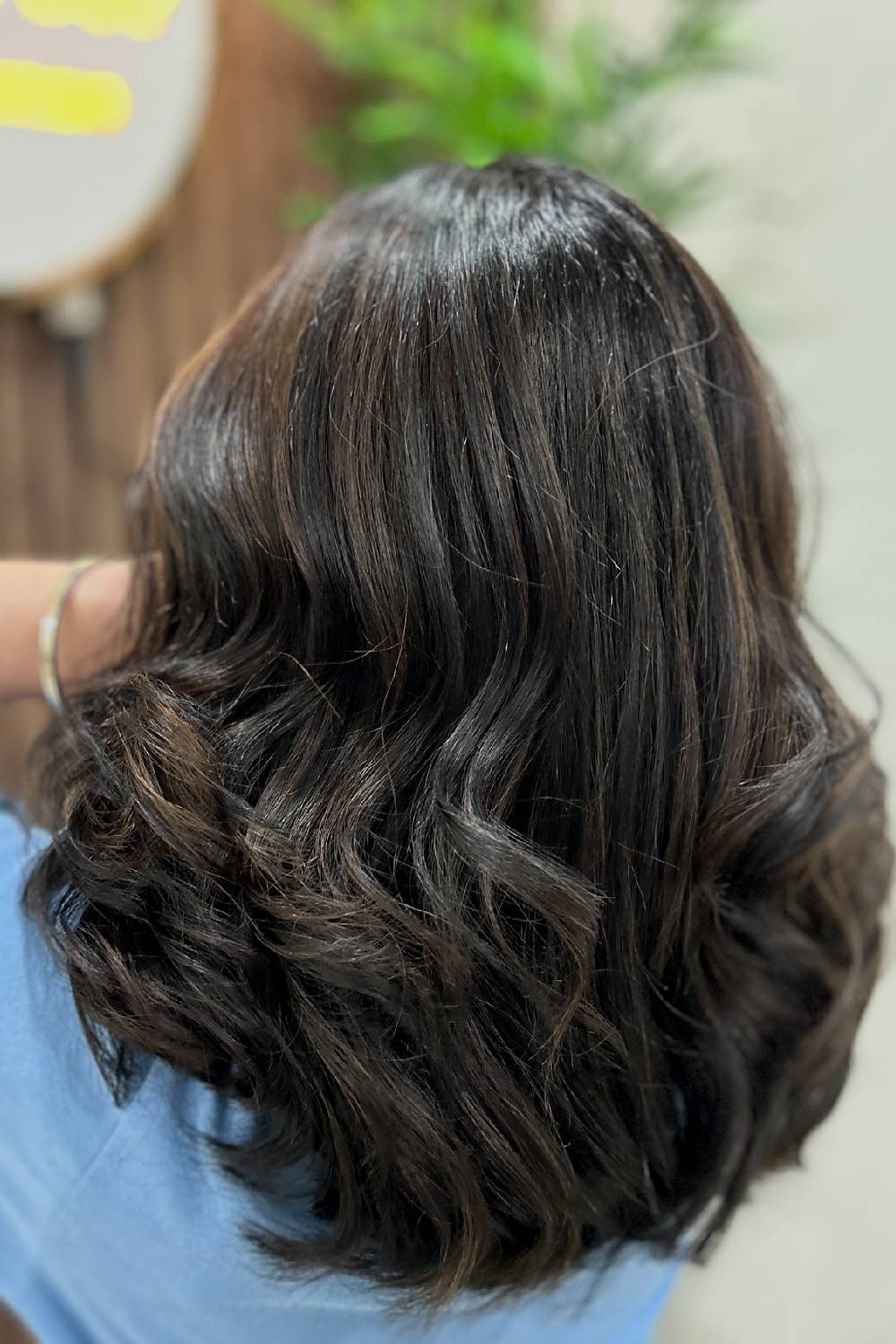 Textured Medium-Length Waves with Rich Chocolate Undertones