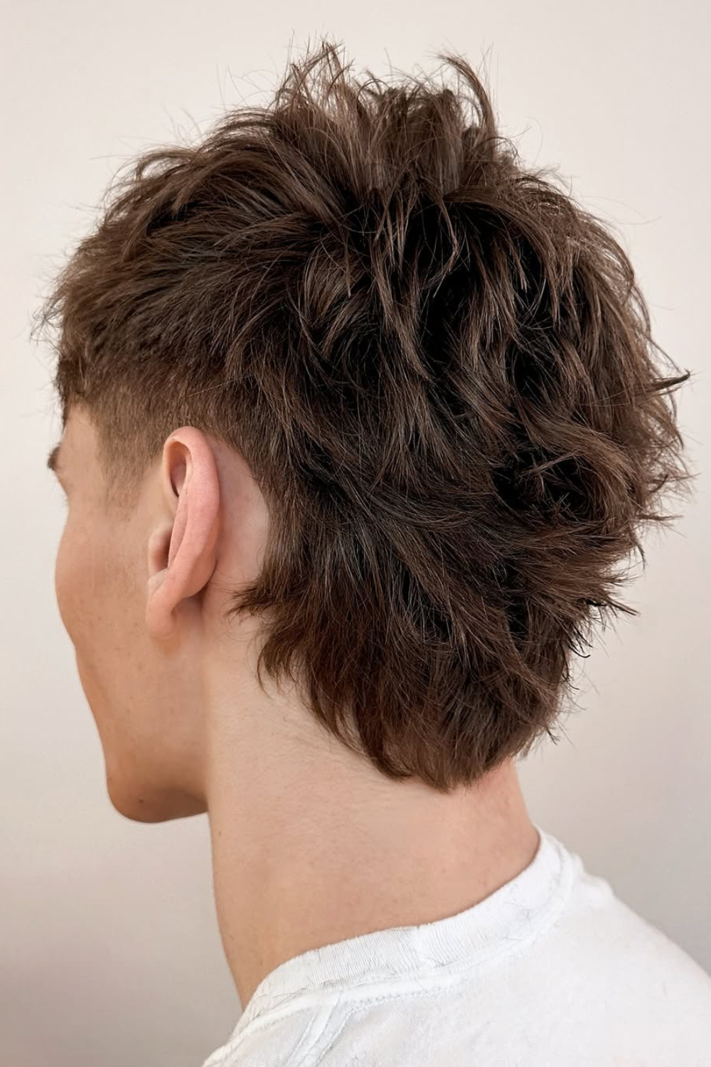 Textured Messy Mullet with Tapered Sides